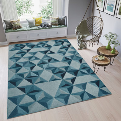 Tapis bleu area flokati Stonefort