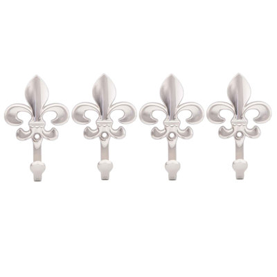 Decorative Heavy Duty Metal Bathroom Towel Hooks - Wall Mounted Hanging Hooks for Towel Coat Key Robe Hat, 4 Pack