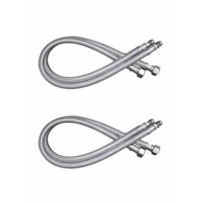 ARCORA Bathroom Kitchen Faucet Hose, Braided Nylon Cupc Supply Lines 3/8" Female Compression Thread × M10 Male Connector (1 Pair - View #5