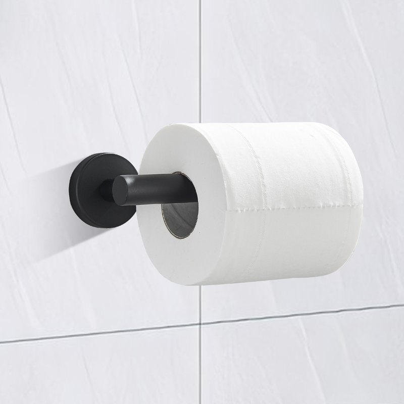 Porte-papier hygiénique mural en acier inoxydable noir mat 16,5 cm
