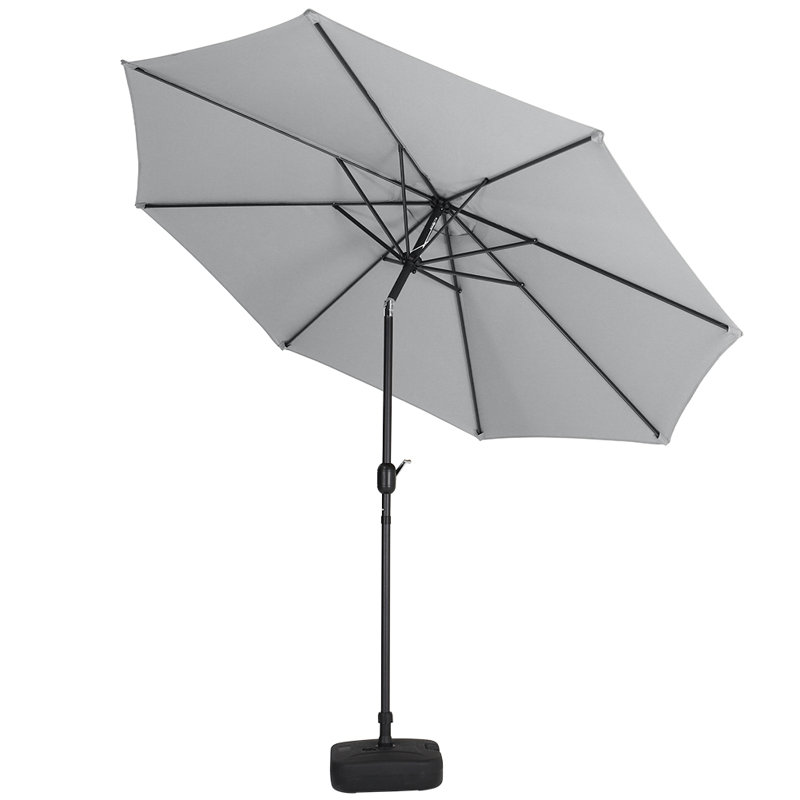 Aaroon 300cm Tilt Market Parasol, Light Grey