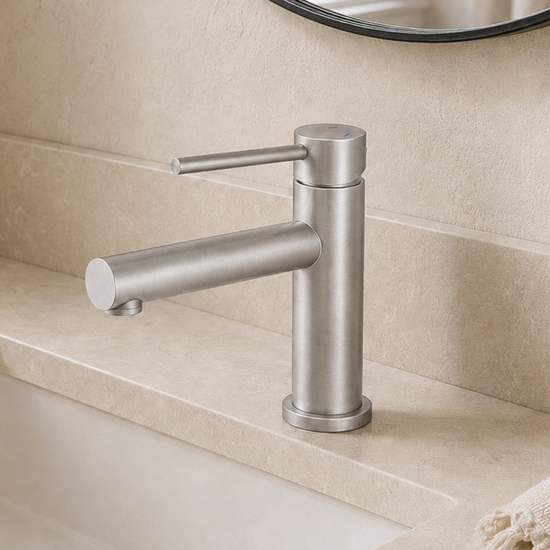  Veil  Single-Hole Single-handle Bathroom Faucet with Drain Assembly, Brushed Nickel