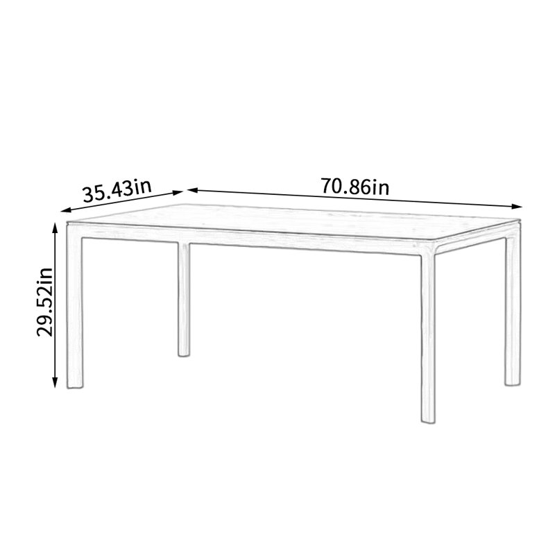 Table de salle à manger, L 35,43 po x L 70,86 po