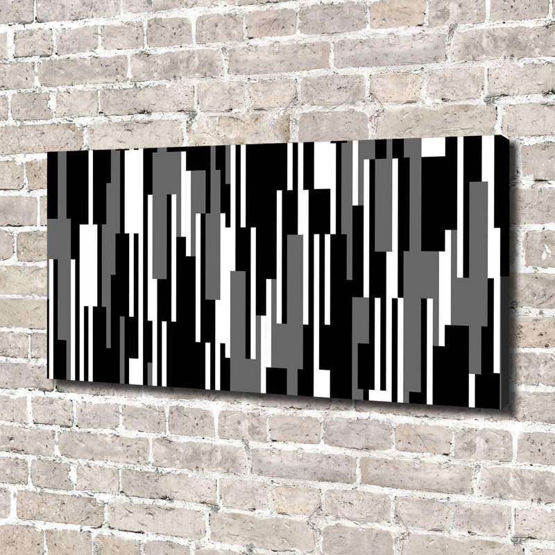 Black And White Lines - Wrapped Canvas Print