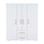 Armoire Bariloche, rangement multi-sections avec tringles de suspension, tablettes et 2 tiroirs