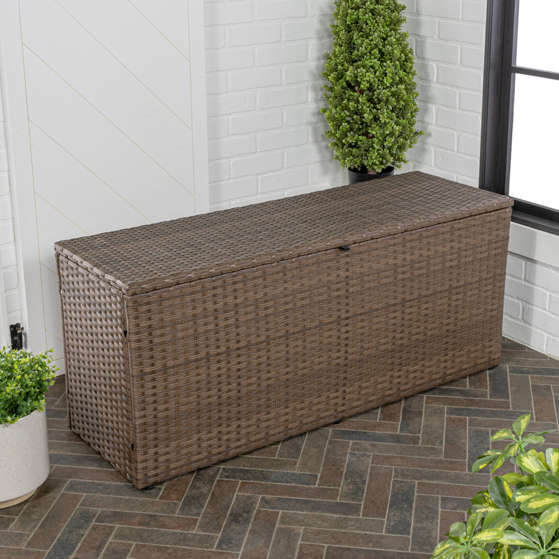 Happimess Nino Water Resistant Deck Box, Brown, 20.47" H x 47.24" W x 15.35" D