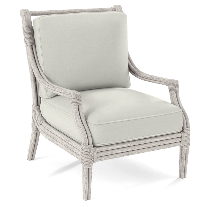 Fauteuil l 32 po Inveron, Blanc antique givré, À gros carreaux bleus; 0120-61