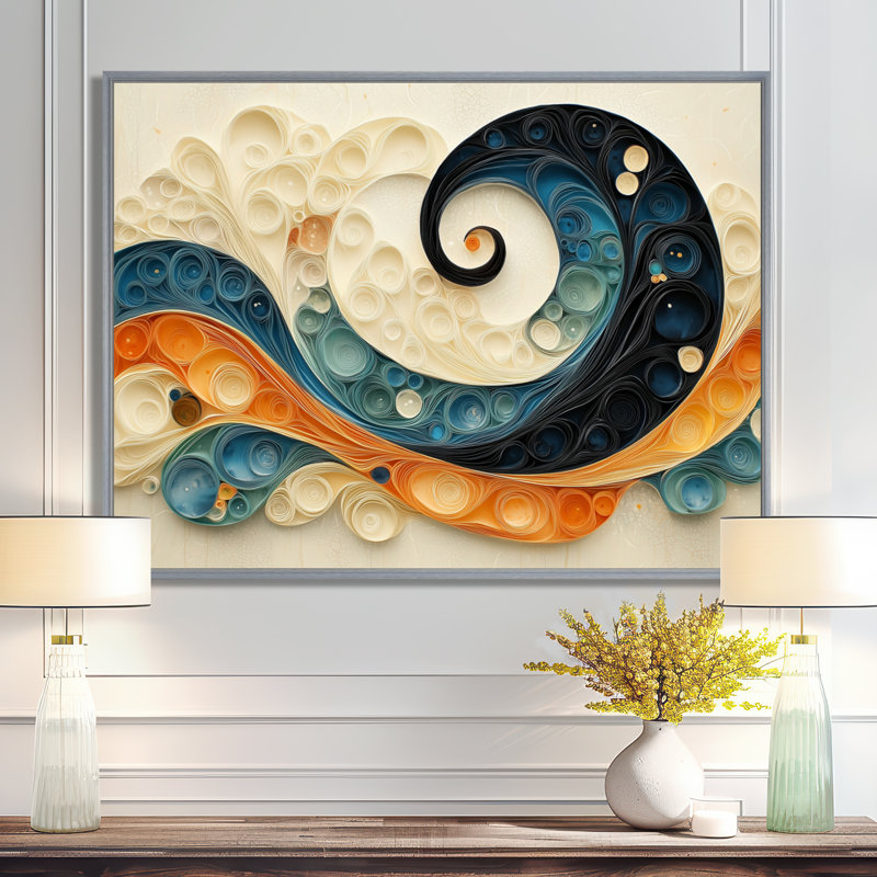 Biomorphism Vortex Of Nature I - Biomorphism, art mural, H 12 po x l 20 po, Cadre flottant, Natural