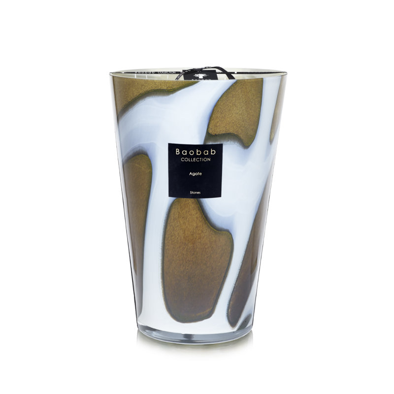Stones Agate Candle, 13.8" H x 9.36" W x 9.36" D
