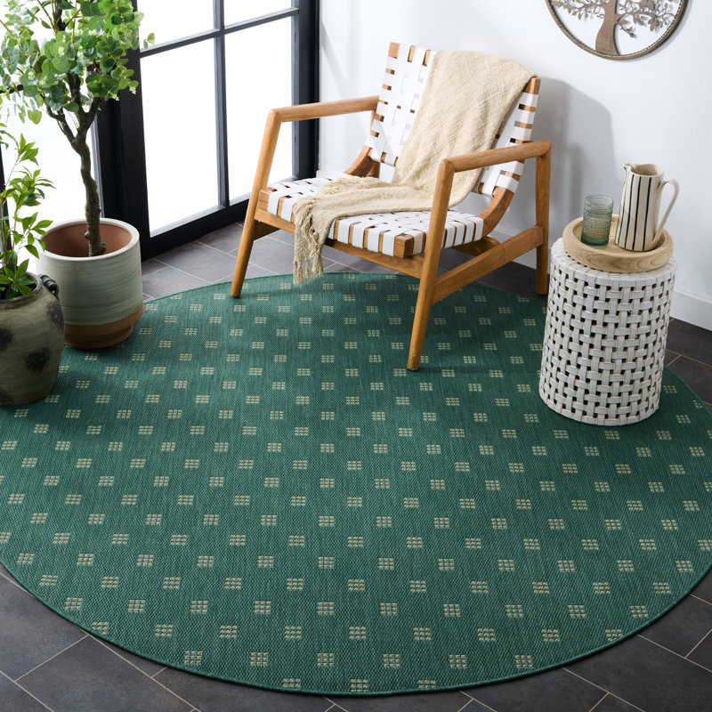 Terrace 806 Geometric Indoor/Outdoor Rug, Round 6'7"