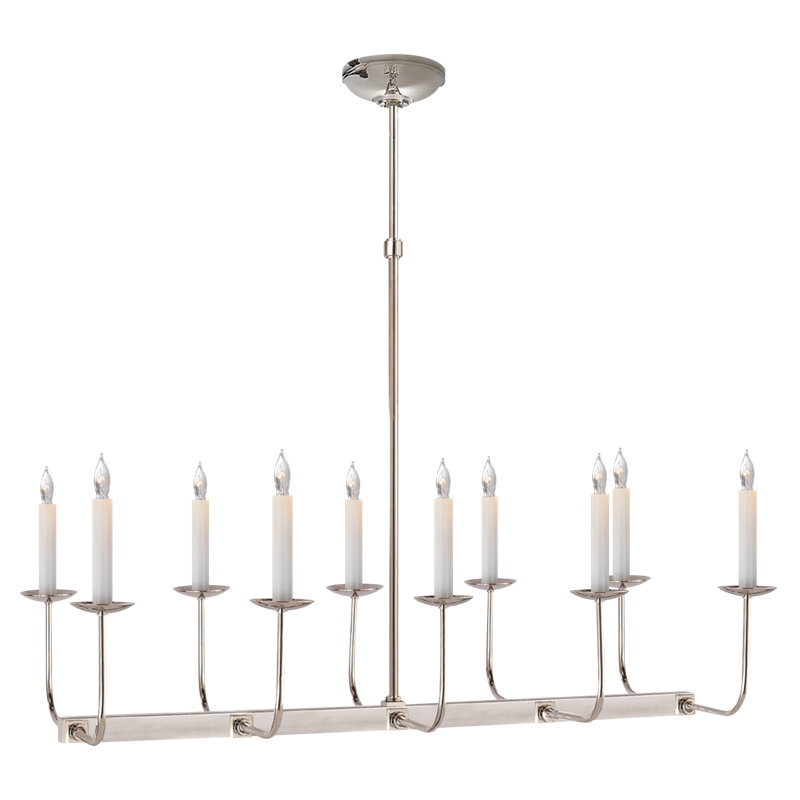 Chapman & Myers Linear Branched Chandelier, Polished Nickel