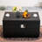 6 - Person Outdoor Steel Wicker Fire Pit Conversation Set - Gray