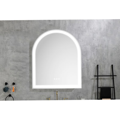 Miroir mural de salle de bain 30 * 36 avec lumière élevée et anti-buée