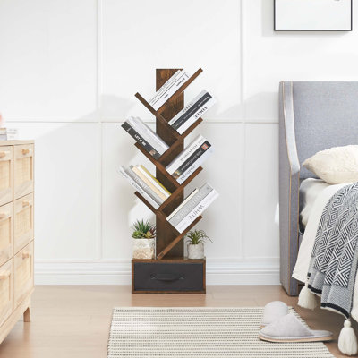 Geometric Storage Bookcase with Drawer,Etagere Bookcase for Living Room, Bedroom by Ebern Designs