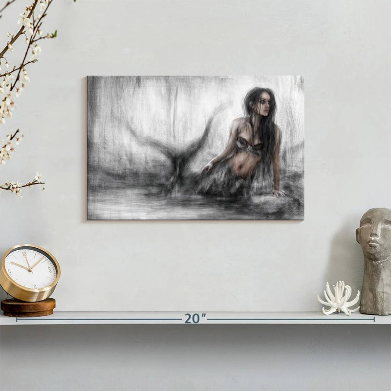 Kelan Dark Mermaid, 8" H x 12" W