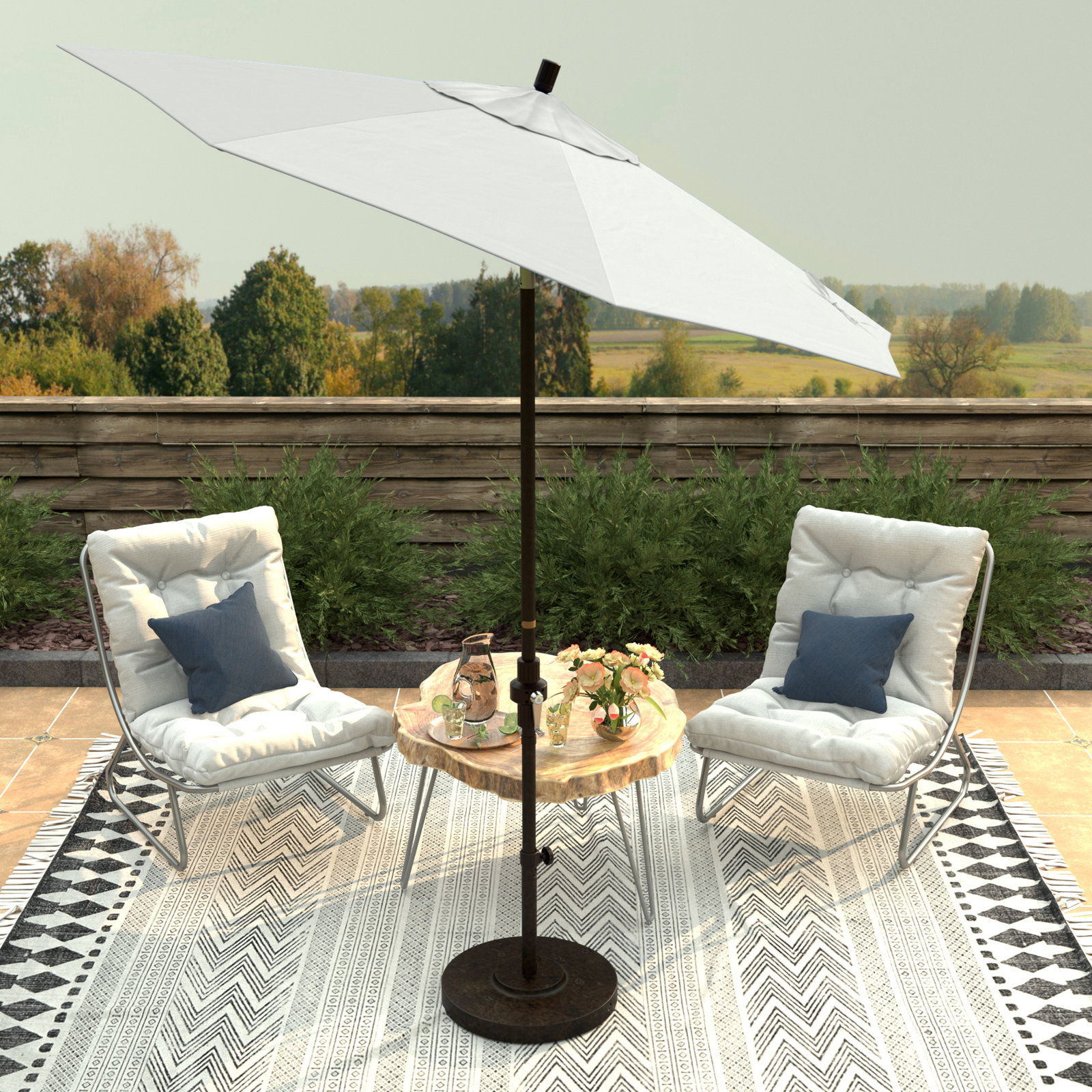 Che 90'' Outdoor Umbrella, Natural- Pacifica