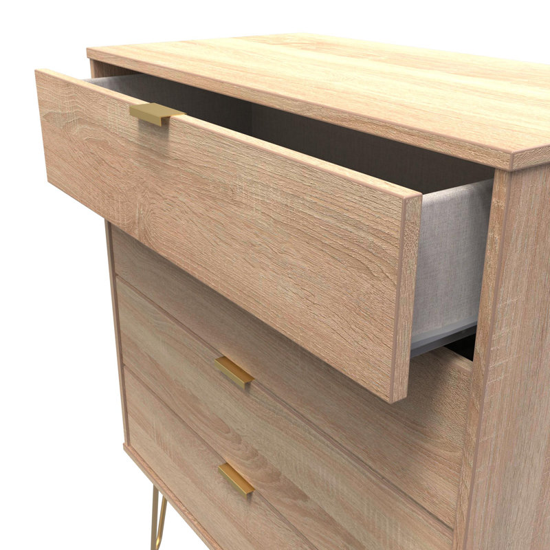 Turah 77cm W 4 - Drawer Chest of Drawers, Bardolino Oak