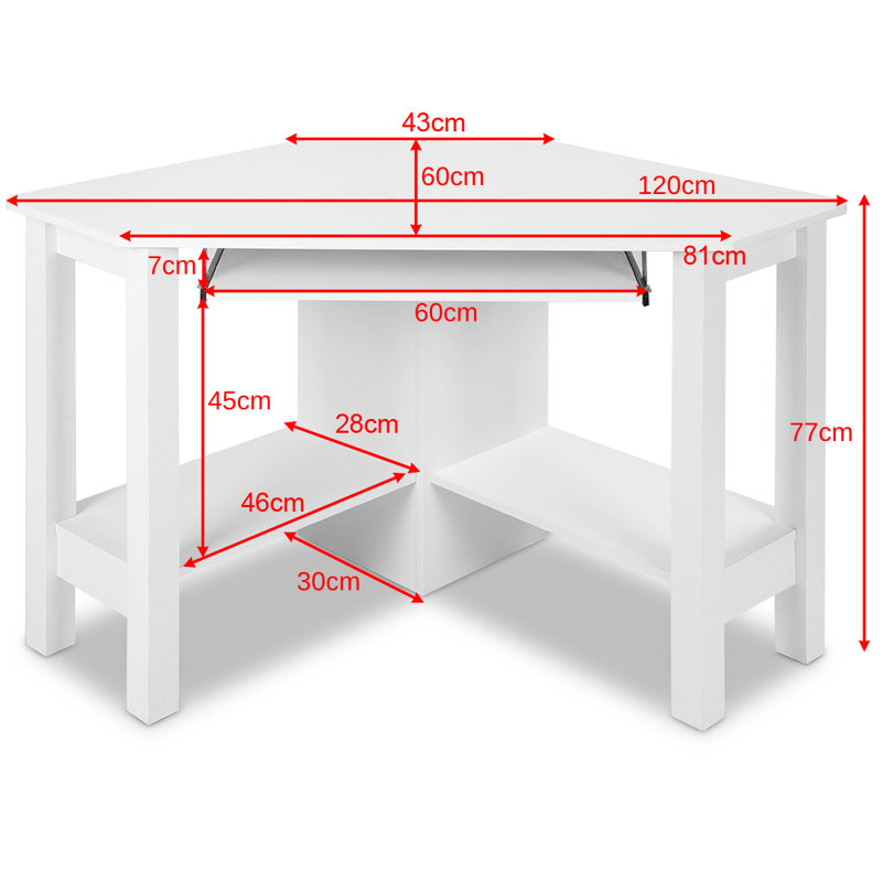 Gulnanj Corner Computer Desk, White