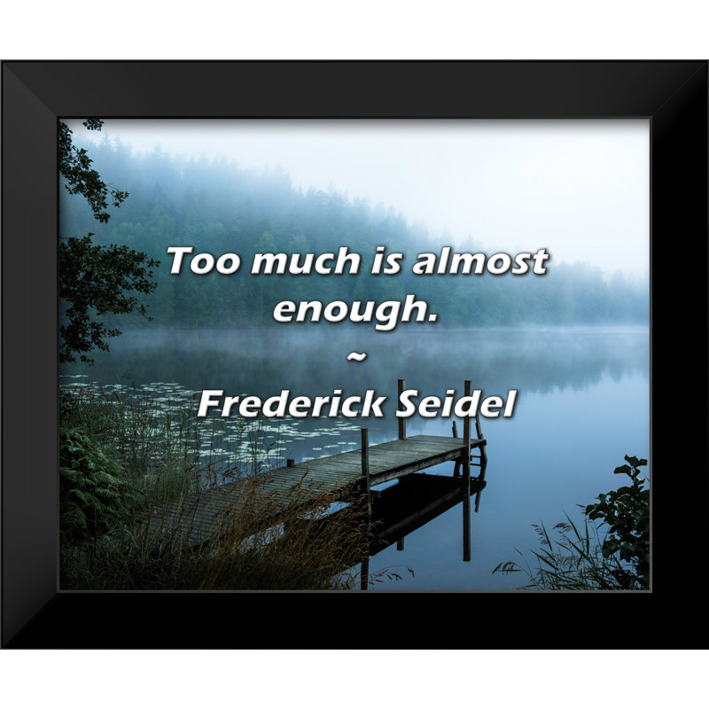 Frederick Seidel Citation: Trop, c'est presque assez.