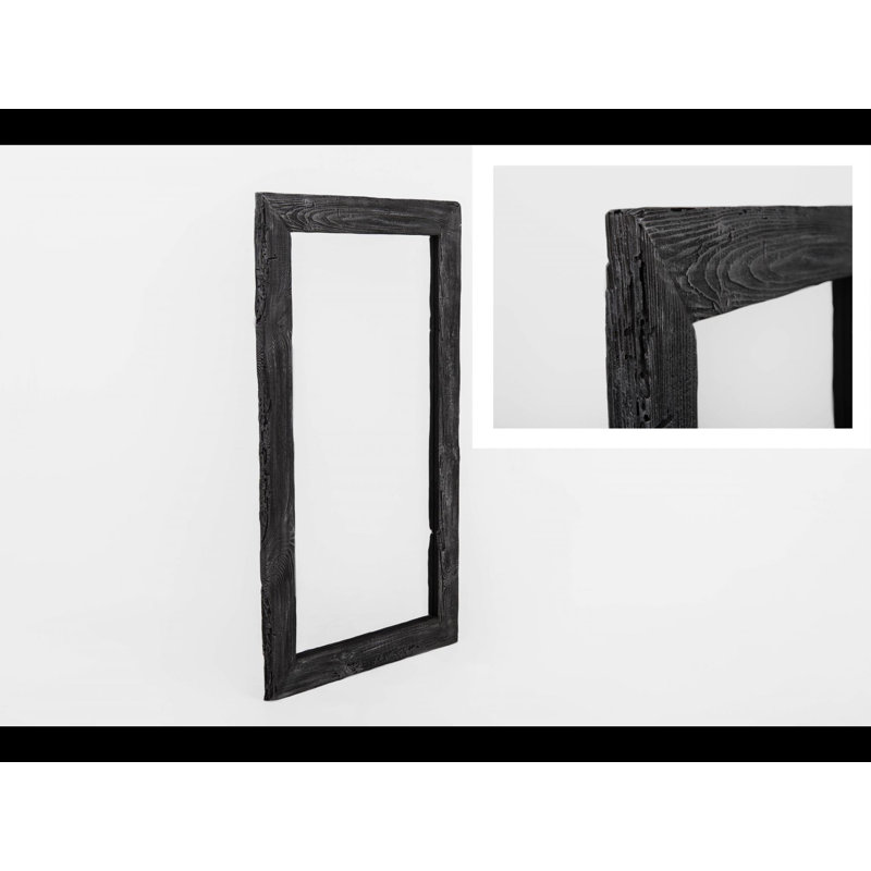 Kalie Wood Rectangle Wall Mirror, 60cm H x 80cm W
