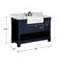 Meuble-lavabo simple Farmington de 48 po avec comptoir en marbre naturel de Carrare de qualité supérieure, bleu marine, pré-assemblé-1164073069-1164073068
