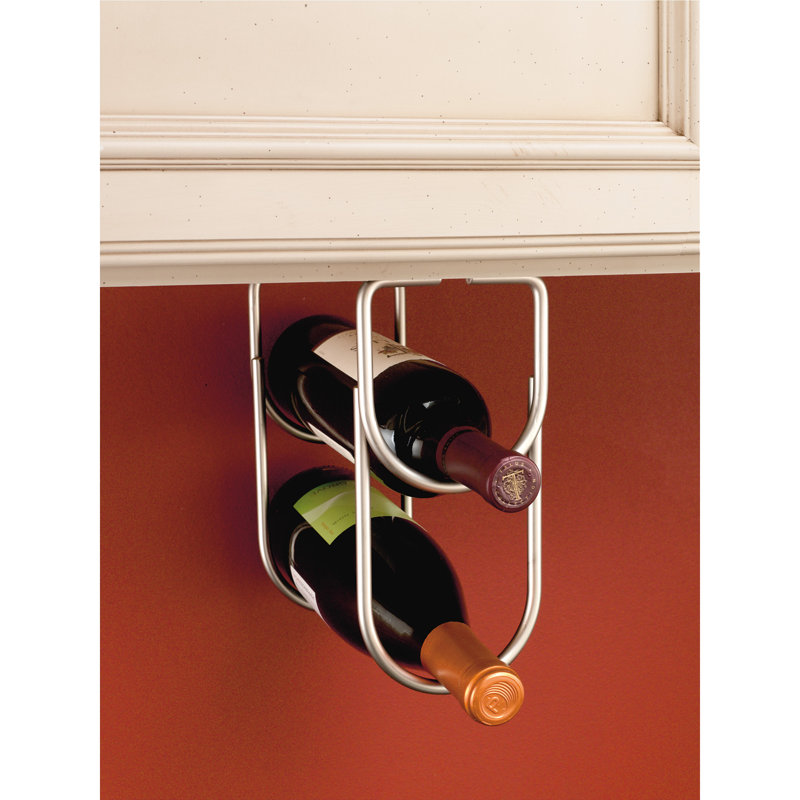 Rev-A-Shelf Under Wine Cabinet Bottle Holder, Brass, Satin Nickel