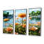 «Vibrant Orange Flower By Summer River», ensemble de reproductions d'art mural-108318233-108318234