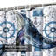 Aquarelle, baleine, phare, mer, ancre abstraite avec 12 crochets-881637093