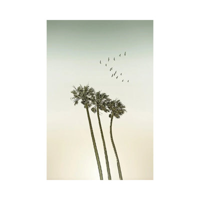 Palm Trees & Sunset | Vintage by Melanie Viola - Wrapped Canvas Print