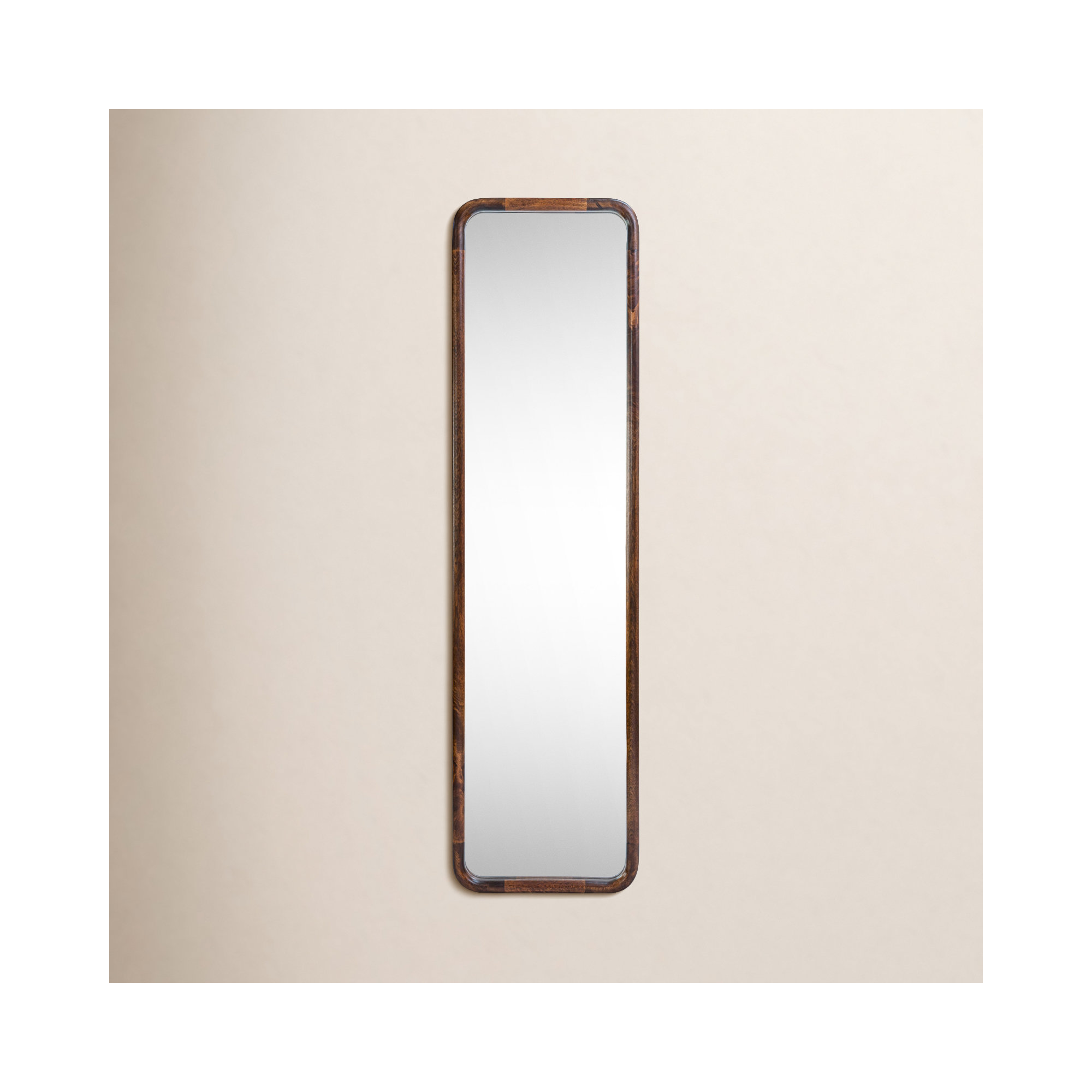 Aundra Solid Wood Mirror, Walnut