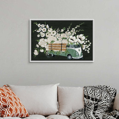 VW bus-noir-reproduction d’art sur toile