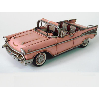 Hand Made Vintage Pink 1957 Chevrolet Bel Air Nomad - 1/10 Scale Figurine