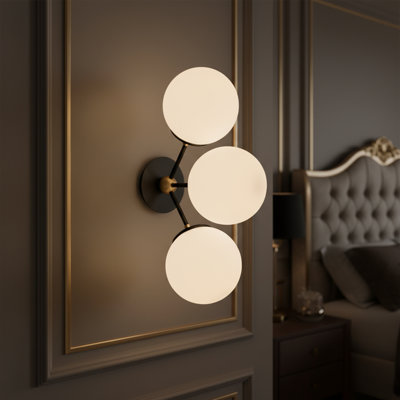 Modern 3-Light Globe Wall Sconce With Glass Cap