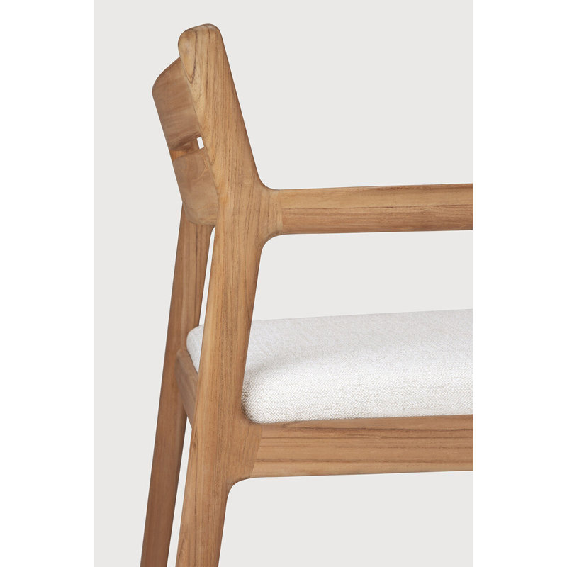 Jack Outdoor Teak Dining Armchair, Off White