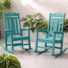 Ensemble de 2 chaises berçantes d'extérieur en PEHD d'extérieur résistantes aux intempéries