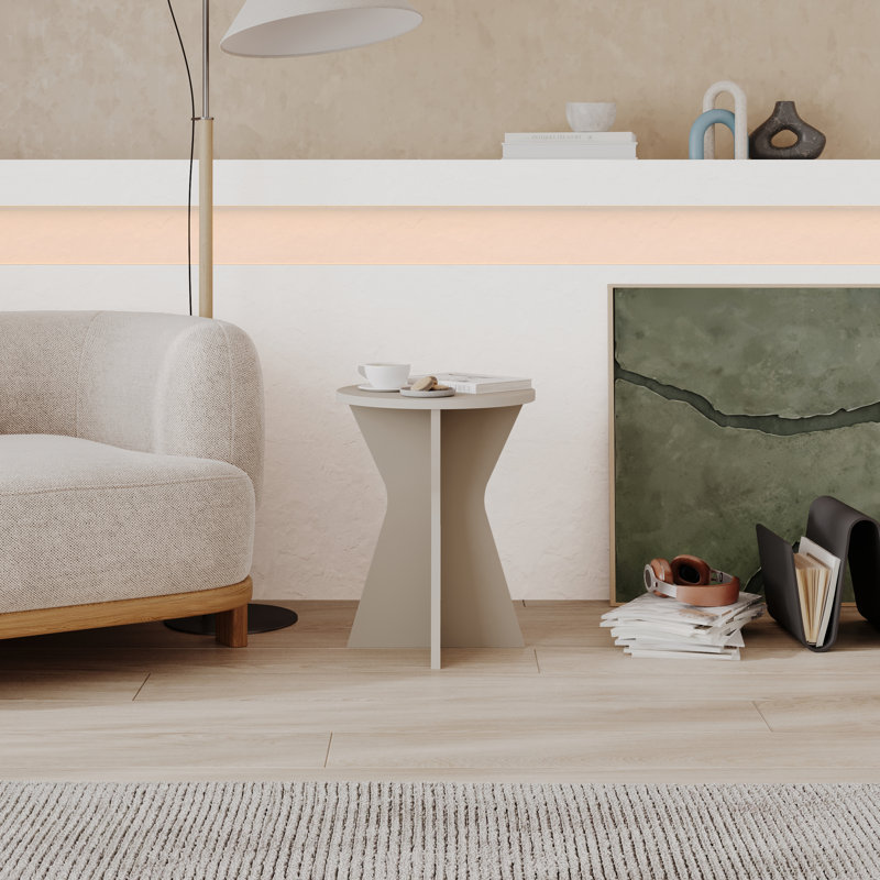 Lisa 40cm Round Side Table, Lisa 40cm Round Side Table Sandstone