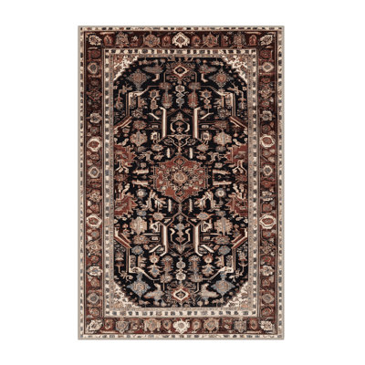 Machine Washable Persian Brown Area Rug