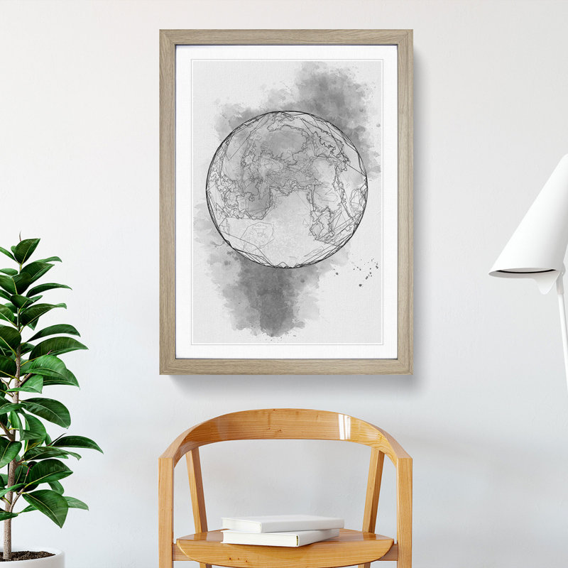 The Beauty of the Moon - Picture Frame Painting Print, 45cm H x 33cm W x 2cm D, Oak Framed