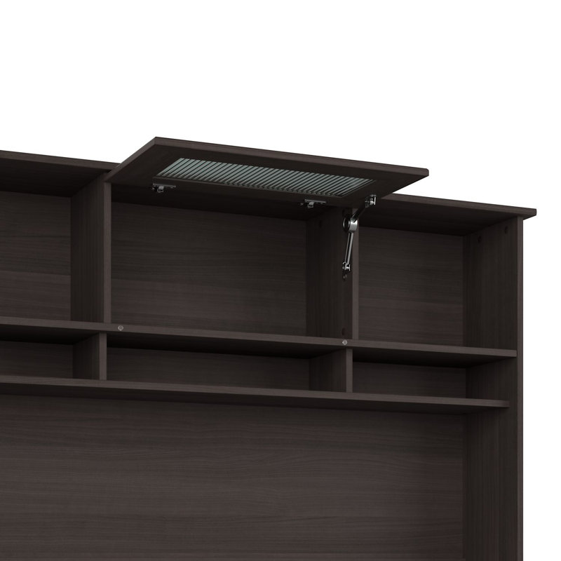 Bureau de direction en L avec clapier Ozro, Gris