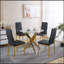 Ensemble de 4 chaises, couleur dorée, siège noir
