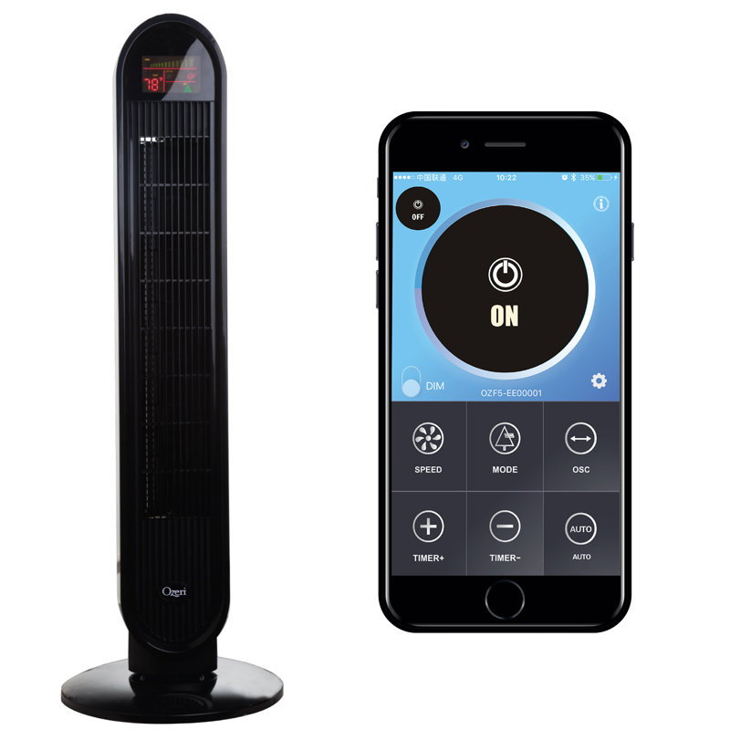 Ventilateur tour Ozeri 360 avec technologie Bluetooth et micro-lame de réduction du bruit