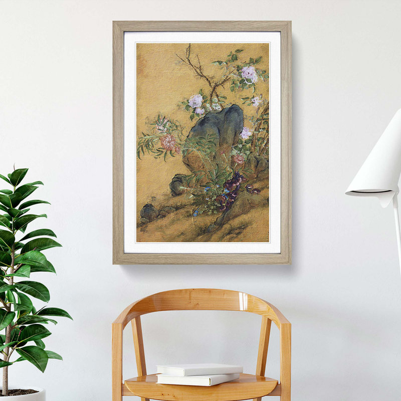 Roses by Lang Shining - Picture Frame Painting Print, Oak, 60cm H x 40cm W x 2cm D