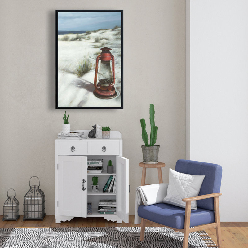 "Lanterne sur la plage" sur toile, H 36 po x l 24 po
