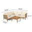 Ensemble de conversation en bois d'acacia avec accents en rotin