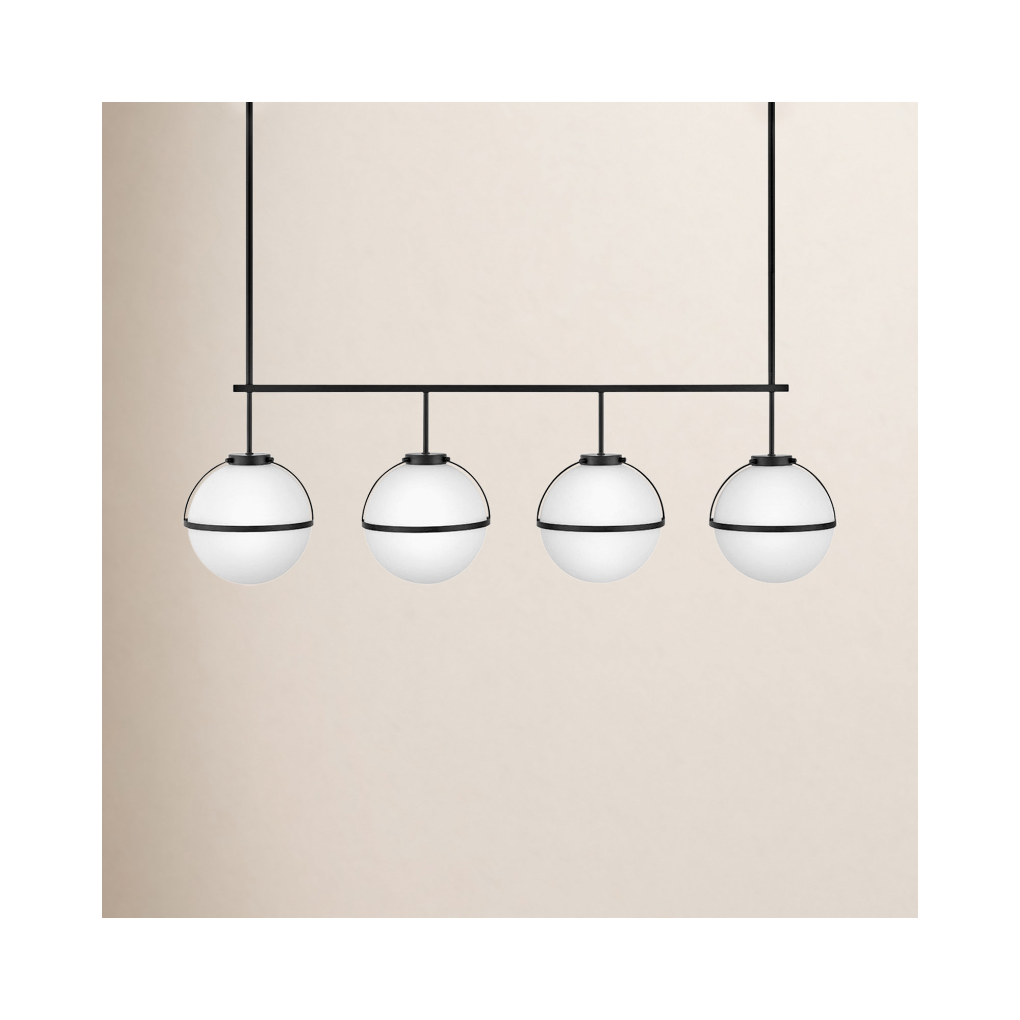 4 - Light Metal Kitchen Island Chandelier, Black