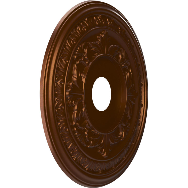 EnduraForm PVC Baltimore Thermoformed Ceiling Medallion, 19"OD x 3 1/2"ID x 1"P (Fits Canopies up to 7 3/4"), Metallic Dark Copper