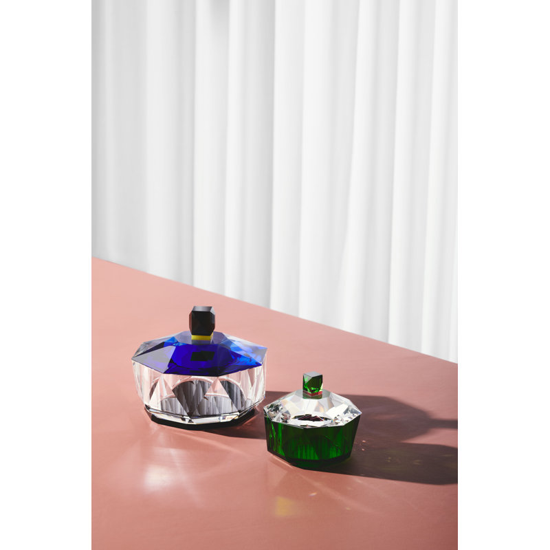 New Haven Crystal Jewelry Box, Clear/Green