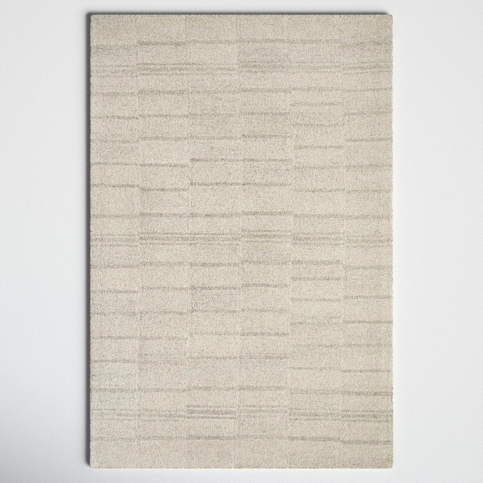 Demie Handmade Wool Gray/Beige Rug, Rectangle 2' x 3'
