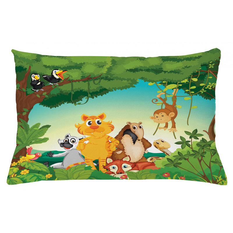 Housse de coussin lombaire intérieur/extérieur zoo, 16 po x 26 po