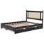  Grand lit plateforme en rotin en bois avec 2 tiroirs spacieux et un lit gigogne, idéal pour un espace de rangement et de couchage supplémentaire, design élégant et durable, espresso-1776391413